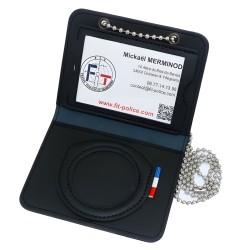 Porte Carte 2 volets SEUL + CHAINETTE (EMPLACEMENT POUR MEDAILLE)