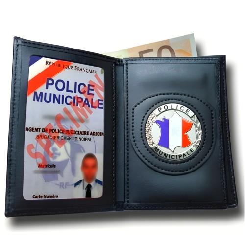 Porte carte Cuir 3 volets pour carte pro grand format