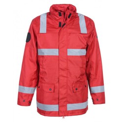 PARKA SSIAP ROUGE Bandes Rétro réfléchissantes