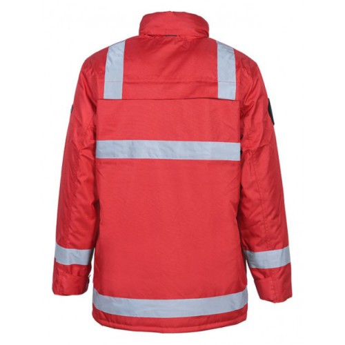 PARKA SSIAP ROUGE Bandes Rétro réfléchissantes