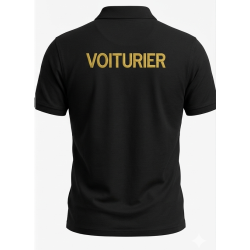 POLO NOIR VOITURIER BRODERIE OR