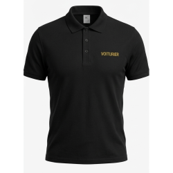 POLO NOIR VOITURIER BRODERIE OR