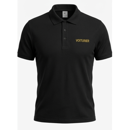 POLO NOIR VOITURIER BRODERIE OR