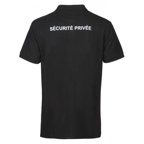 POLO NOIR SECURITE PRIVEE AVEC POCHETTE