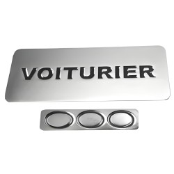 BADGE VOITURIER MAGNETIQUE ARGENTE + EPOXY