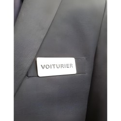 BADGE VOITURIER MAGNETIQUE ARGENTE + EPOXY