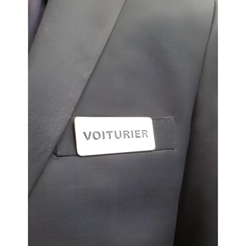 BADGE VOITURIER MAGNETIQUE ARGENTE + EPOXY