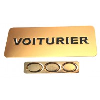 BADGE VOITURIER MAGNETIQUE DORE + EPOXY