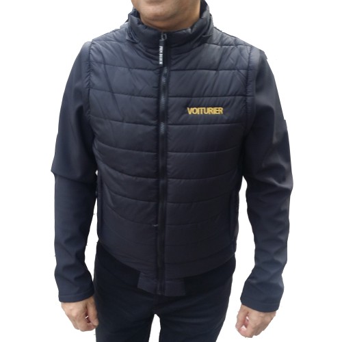 BLOUSON VOITURIER MANCHES AMOVIBLES "BRODERIE OR"