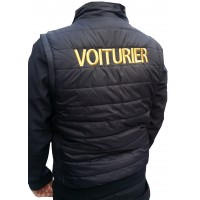 BLOUSON VOITURIER MANCHES AMOVIBLES "BRODERIE OR"