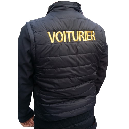BLOUSON VOITURIER MANCHES AMOVIBLES "BRODERIE OR"