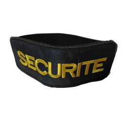 Brassard Noir Securite Broderie OR Velcro