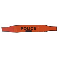 Brassard Police  Haute Visibilité Orange Velcro