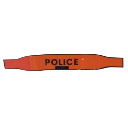 Brassard Police  Haute Visibilité Orange Velcro