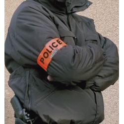 Brassard Police  Haute Visibilité Orange Velcro
