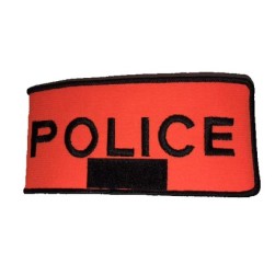 Brassard Police Orange Velcro avec RIO