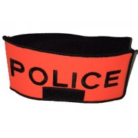 Brassard Police Orange Velcro avec RIO