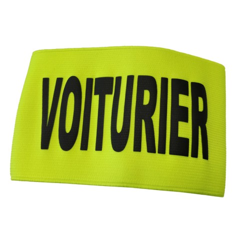 BRASSARD ELASTIQUE JAUNE SERIGRAPHIE VOITURIER