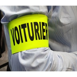 BRASSARD ELASTIQUE JAUNE SERIGRAPHIE VOITURIER
