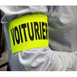 BRASSARD ELASTIQUE JAUNE SERIGRAPHIE VOITURIER