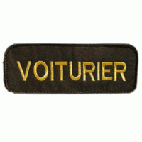 Brassard Velcro Noir Voiturier Broderie Doree