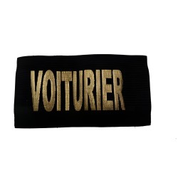 BRASSARD ELASTIQUE NOIR SERIGRAPHIE VOITURIER  OR