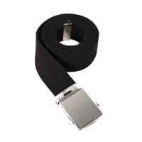 Ceinture Toile  Noire Boucle Argent