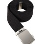 Ceinture Toile Noire Boucle Argent