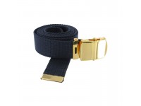 Ceinture Toile  Noire Boucle Dorée
