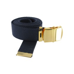 Ceinture Toile Noire Boucle Dorée