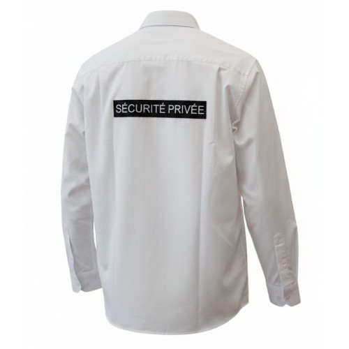 CHEMISE BLANCHE SECURITE PRIVEE avec velcro NUB
