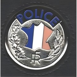 Medaille police adhesive pour porte carte police