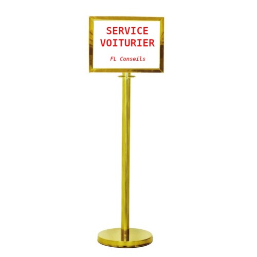 Panneau d'affichage type Voiturier  Format A3 Laiton