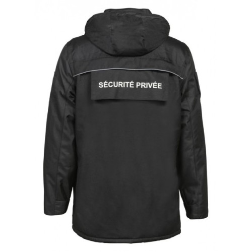 PARKA NOIRE SÉCURITÉ PRIVÉE
