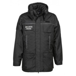 PARKA NOIRE SÉCURITÉ PRIVÉE