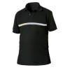 POLO SECURITE NOIR BANDE GRISE BRODERIE SECURITE OR