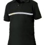 POLO SECURITE NOIR BANDE GRISE BRODERIE SECURITE OR