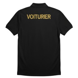 POLO NOIR VOITURIER BRODERIE OR