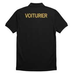 POLO NOIR VOITURIER BRODERIE OR