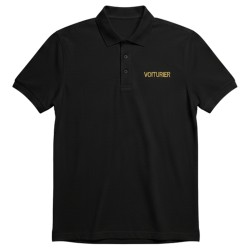 POLO NOIR VOITURIER BRODERIE OR