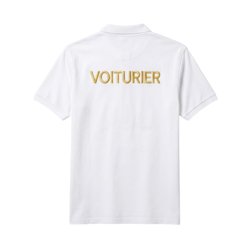 POLO BLANC VOITURIER BRODERIE OR