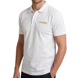 POLO BLANC VOITURIER BRODERIE OR