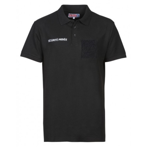 POLO NOIR SECURITE PRIVEE AVEC POCHETTE