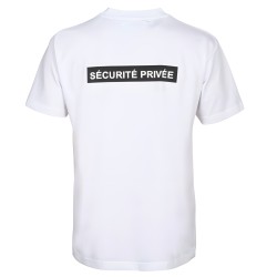 T-SHIRT BLANC SECURITE PRIVEE AVEC POCHETTE NUB