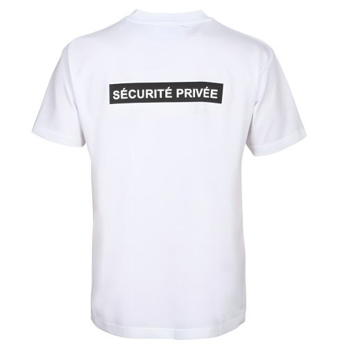 T-SHIRT BLANC SECURITE PRIVEE AVEC POCHETTE NUB