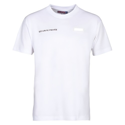 T-SHIRT BLANC SECURITE PRIVEE AVEC POCHETTE NUB