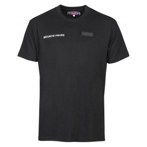 T-SHIRT NOIR SECURITE PRIVEE AVEC POCHETTE NUB