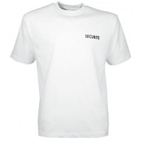 T-SHIRT SECURITE BLANC MARQUAGE SECURITE NOIR