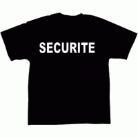 T-SHIRT SECURITE NOIR MARQUAGE SECURITE BLANC