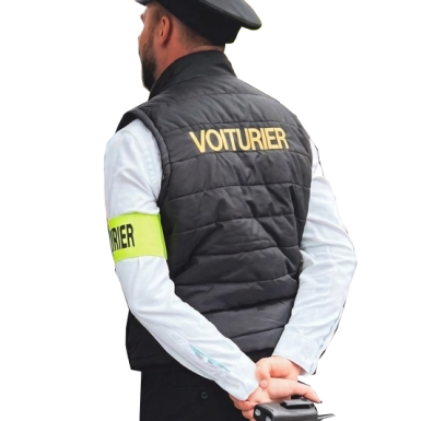 BLOUSON VOITURIER MANCHES AMOVIBLES "BRODERIE OR"